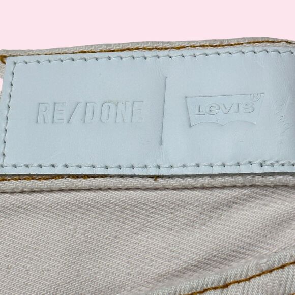 Re/Done X Levis Original High Rise Distressed Raw Hem Shorts Women Size 27 NWOT - Picture 2 of 13